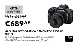 Radio Popular maquina fotografica canon eos r100 kit duplo promoção