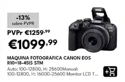Radio Popular máquina fotográfica canon eos r10+18-45is stm promoção