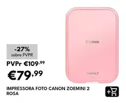 Radio Popular impressora foto canon zoemini 2 rosa promoção