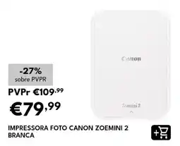 Radio Popular impressora foto canon zoemini 2 branca promoção