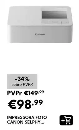 Radio Popular impressora foto canon selphy promoção