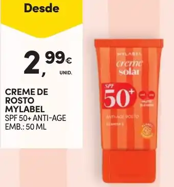 Continente creme de rosto mylabel promoção