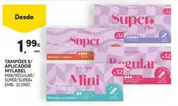 Continente tampões s/ aplicador mylabel mini/regular/super/super+ promoção