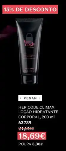 O Boticário her code climax loção hidratante corporal promoção
