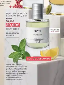 O Boticário Privée fresh season eau de parfum, promoção