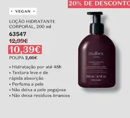 O Boticário loção hidratante corporal malbec promoção