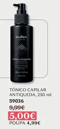 O Boticário Malbec tónico capilar antiqueda promoção