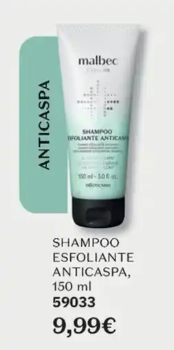 O Boticário Malbec Shampoo Esfoliante Anticaspa promoção