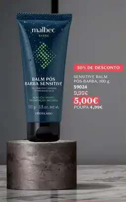 O Boticário Malbec barba balm pós barba sensitive promoção