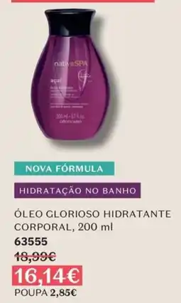 O Boticário nativaSPA óleo glorioso hidratante corporal promoção