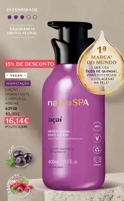 O Boticário loção hidratante corporal açaí promoção