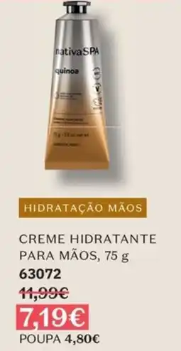 O Boticário nativa spa creme hidratante para mãos promoção