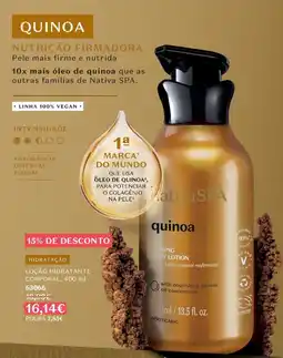 O Boticário quinoa loção hidratante corporal promoção
