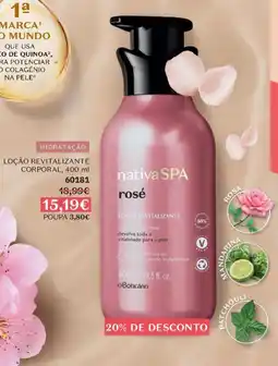 O Boticário loção revitalizante corporal nativa spa rosé promoção