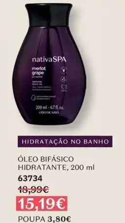 O Boticário nativa spa óleo bifásico hidratante promoção
