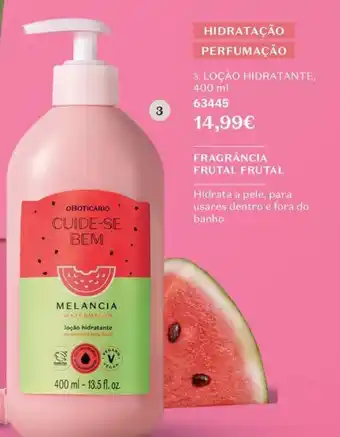 O Boticário Loção hidratante, promoção