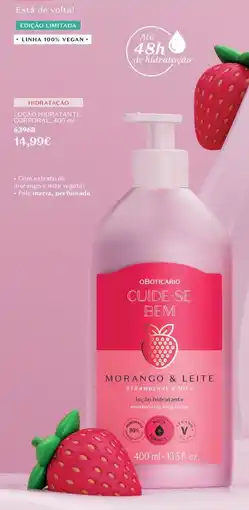 O Boticário Oboticario cuide-se bem morango & leite promoção