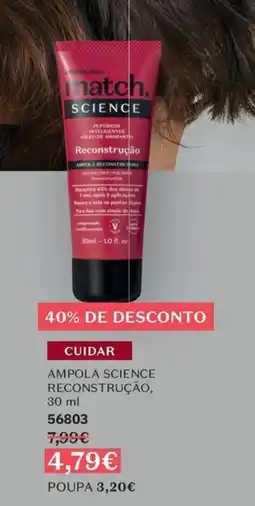 O Boticário Match science ampola reconstrução promoção