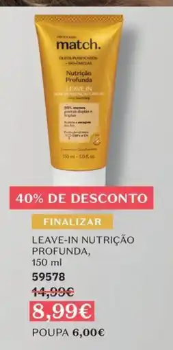 O Boticário match. leave-in nutrição profunda promoção