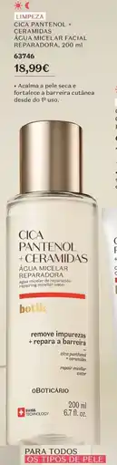 O Boticário Cica pantenol + ceramidas água micelar reparadora botik promoção