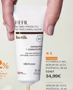 O Boticário Botik vitamina c 10% sérum de alta potência promoção