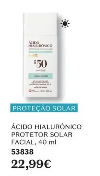 O Boticário ácido hialurónico protetor solar facial promoção