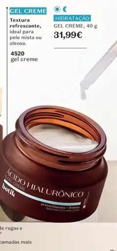 O Boticário Ácido Hialurônico gel creme botik promoção