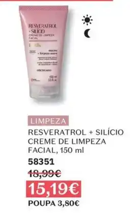 O Boticário resveratrol + silício creme de limpeza facial promoção
