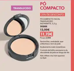 O Boticário Pó compacto facial translúcido instamatte promoção