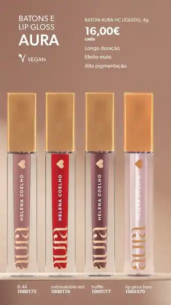 O Boticário Batom aura hc líquido, promoção