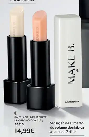 O Boticário Balm labial night plump lip chronology promoção