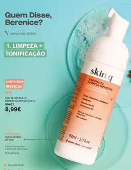 O Boticário skin.q espuma de limpeza nutritiva promoção