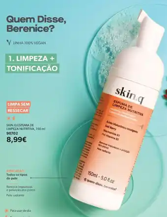 O Boticário skin.q espuma de limpeza nutritiva promoção