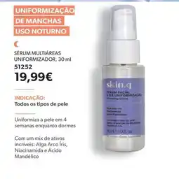 O Boticário skin.q sérum facial s.o.s uniformização promoção