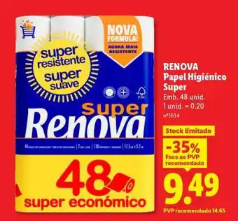Lidl Renova Papel Higiénico Super promoção