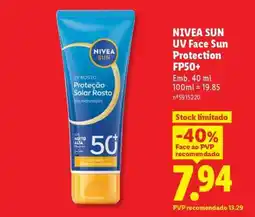 Lidl NIVEA SUN UV Face Sun Protection FP50+ promoção