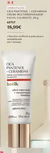 O Boticário Cica pantenol + ceramidas creme multirreparador facial calmante, promoção