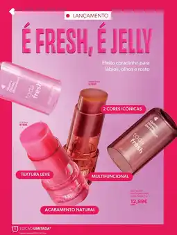 O Boticário Jelly blush multifuncional toda fresh, promoção