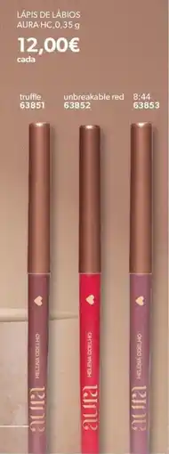 O Boticário Lápis de lábios aura hc, promoção
