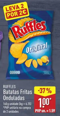 ALDI Ruffles Batatas Fritas Onduladas promoção