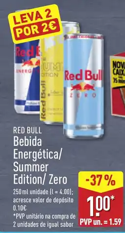 ALDI Red Bull Bebida Energética/Summer Edition/Zero promoção