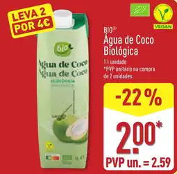 ALDI Água de Coco Biológica promoção