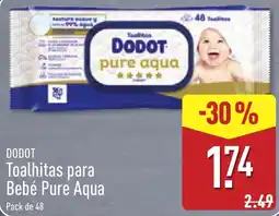 ALDI Dodot toalhitas para bebé pure aqua promoção