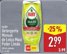 ALDI Fairy detergente manual de loiça maxi poder limão promoção