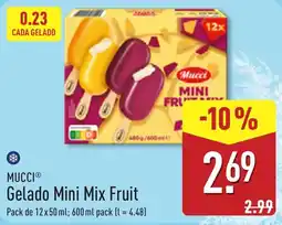 ALDI Mucci gelado mini mix fruit promoção