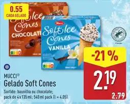 ALDI Mucci gelado soft cones promoção