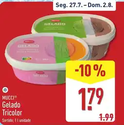 ALDI Mucci gelado tricolor promoção