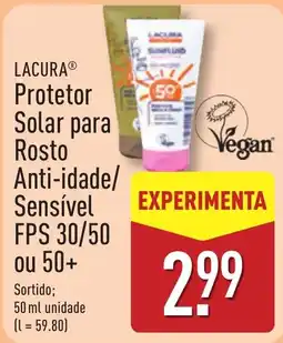 ALDI lacura protetor solar para rosto anti-idade/sensível promoção