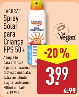 ALDI Lacura spray solar para criança promoção