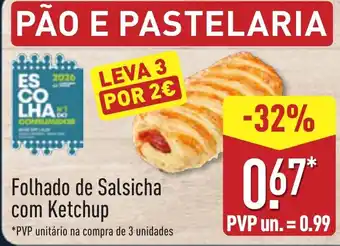 ALDI Folhado de Salsicha com Ketchup promoção